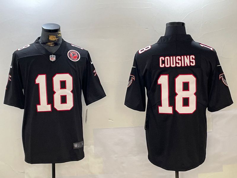 Men Atlanta Falcons #18 Cousins Black 2024 Nike Vapor Limited NFL Jersey style 1